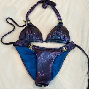 Purple and blue iridescent bikini